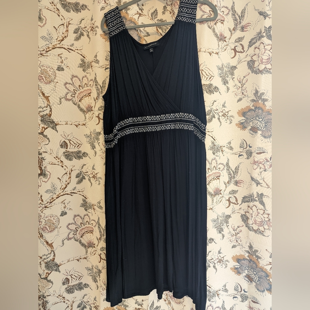 Lane Bryant Smocked Surplus Dress- Black